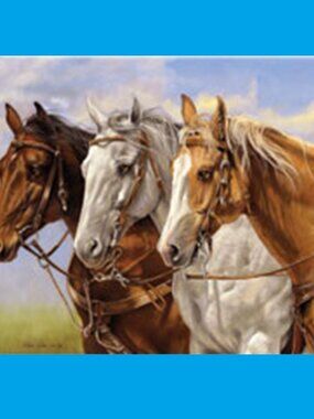 Horse Scene Cutting Board 16" wide x 12" tall Tempered Glass Cutting Board 788-C